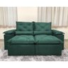 Sofá Reclinável Retrátil Confortavel Macio Athenas 2,00m Cor:Verde - 6