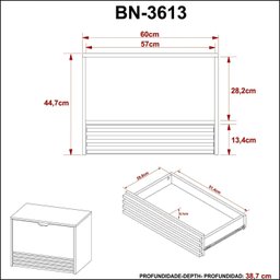 Gabinete Suspenso para Banheiro BN3613  - 6