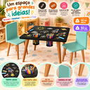 Ver imagem 3 de Conjunto de Mesa Infantil com 2 Cadeirinhas em MDF:Menta