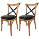 Ver imagem 1 de 2 Cadeiras Madeira Estofada Mesa Jantar Moderna Alta Qualidade Varanda Sacada