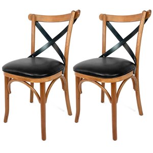 2 Cadeiras Madeira Estofada Mesa Jantar Moderna Alta Qualidade Varanda Sacada