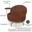 Ver imagem 3 de Poltrona Giratoria Glamour 704 Organica Linho Boucle 3303 Ezz