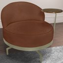 Ver imagem 2 de Poltrona Giratoria Glamour 704 Organica Linho Boucle 3303 Ezz