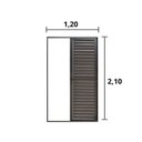 Ver imagem 2 de Porta de Alumínio Veneziana 210x120cm 3 Folhas Hale Esquadrias Preto