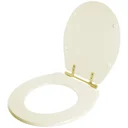 Ver imagem 2 de Assento Sanitário Poliéster Izy Creme para vaso Deca Com Ferragem Dourada