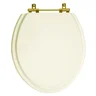 Assento Sanitário Poliéster Izy Creme para vaso Deca Com Ferragem Dourada - 1
