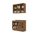 Ver imagem 4 de Cozinha Compacta 2 Peças Armário Aéreo e Balcão com Tampo 120cm Vibra Canela/Verde Pistache