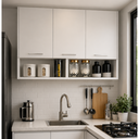 Ver imagem 4 de Armário Aéreo Cozinha Itália 3 Portas Moderno Branco