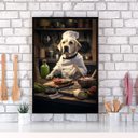 Ver imagem 1 de Quadro para Cozinha Cão Raça Labrador 45x34cm:madeira Branca