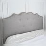 Cabeceira Estofada Casal Provençal Tecido Editável e Tachas Cor:linho Moderno Cinza - 2