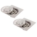 Ver imagem 1 de Ralo Inox 10x10 Banheiro Lavabo Kit 2 Unidades Resistente Seguro Ab.