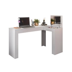 Mesa Escrivaninha Penteadeira Canto Camarim com Espelho:branco - 1