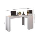 Ver imagem 3 de Mesa Escrivaninha Penteadeira Canto Camarim com Espelho:branco