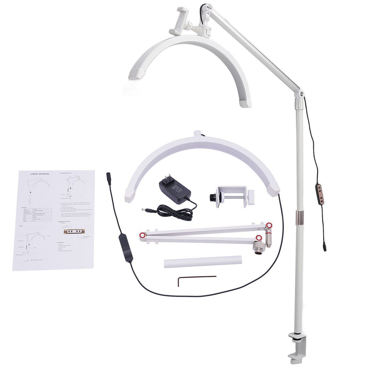 Luminaria Estetica 3 Tons Ajustavel Suporte Celular Spa Salao Beleza Dentista Estudio Cilios Sobranc - 6