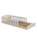 Ver imagem 3 de Quarto Infantil com Cama Montessoriana Guarda Roupa 3 Portas Cômoda 4 Gavetas MDP Carvalho Araguaia