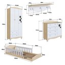 Ver imagem 7 de Quarto Infantil com Cama Montessoriana Guarda Roupa 3 Portas Cômoda 4 Gavetas MDP Carvalho Araguaia