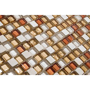 Pastilha de Vidro 30x30 com Pedras Naturais e Metais Prezioza