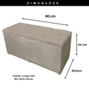 Ver imagem 4 de Bau Solteiro Suede Pé de Cama Guarda Volumes Assento - Bege