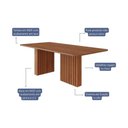 Ver imagem 2 de Mesa de Sala Jantar Ester C/ Tampo Madeirado 210x100cm Cinamomo - Cimol