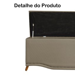 Calçadeira Recamier Baú Casal King 195cm Greta Suede Capuccino - DS Estofados - 3