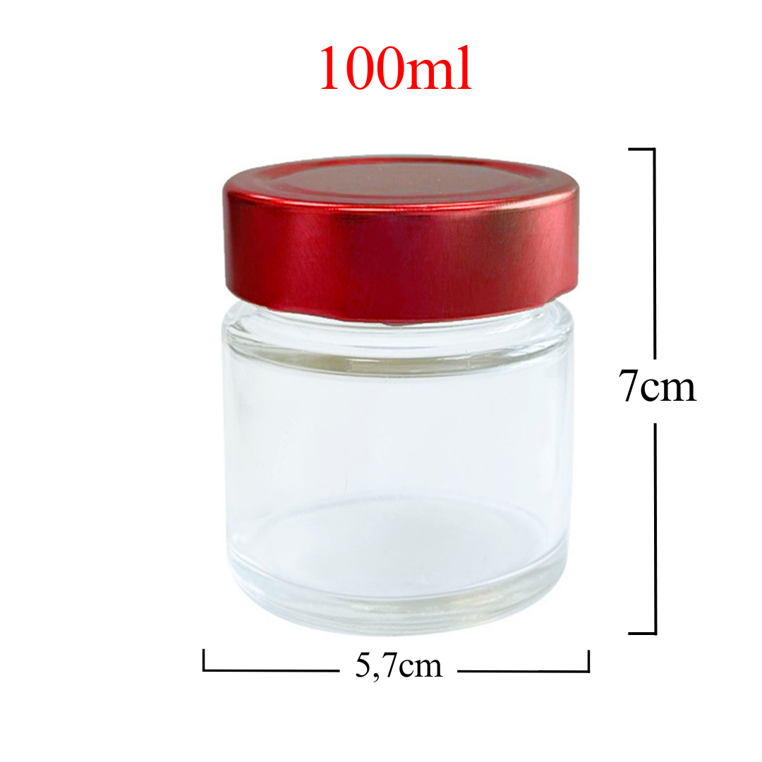 Kit Potes de Vidro Pianezza - Pote de Vidro Alto Pianezza 100ml Vermelho:10 - 2