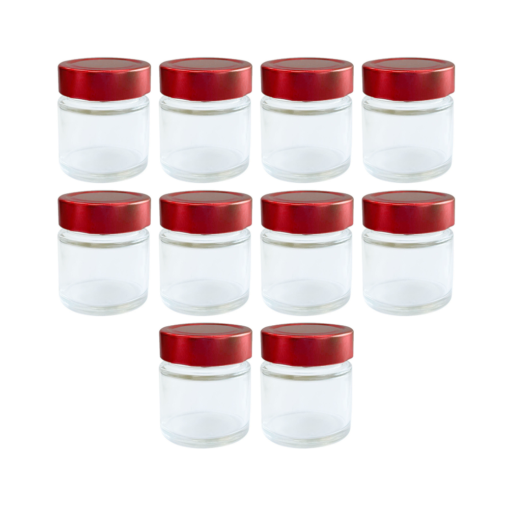 Kit Potes de Vidro Pianezza - Pote de Vidro Alto Pianezza 100ml Vermelho:10 - 1