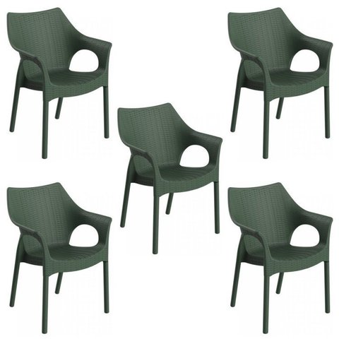 Conjunto 5 Cadeiras Relic Verde