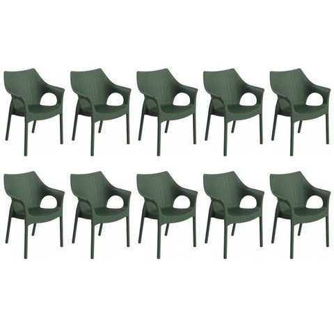 Conjunto 10 Cadeiras Relic Verde