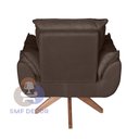 Ver imagem 4 de Poltrona/cadeira Decorativa Glamour Opala com Base Giratória 30cm em Madeira Marrom