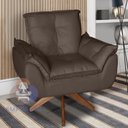 Ver imagem 1 de Poltrona/cadeira Decorativa Glamour Opala com Base Giratória 30cm em Madeira Marrom