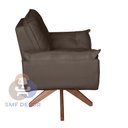 Ver imagem 3 de Poltrona/cadeira Decorativa Glamour Opala com Base Giratória 30cm em Madeira Marrom