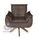 Ver imagem 5 de Poltrona/cadeira Decorativa Glamour Opala com Base Giratória 30cm em Madeira Marrom
