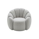 Ver imagem 5 de Poltrona Decorativa Curva Orgânica Serena Bouclê Cinza Claro - Montanari'S Decor
