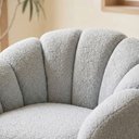 Ver imagem 4 de Poltrona Decorativa Curva Orgânica Serena Bouclê Cinza Claro - Montanari'S Decor
