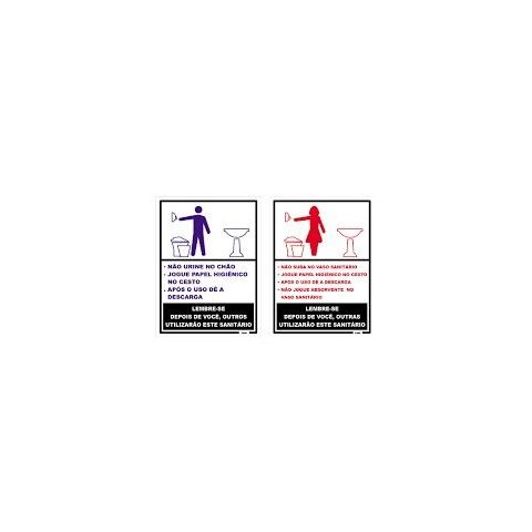 Placas Sinalizadoras Indicativas Banheiro Sanitário Kit