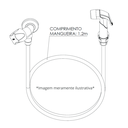 Ver imagem 5 de Ducha Higiênica Registro 1/4 de Volta Comp. 120cm Linha Berlim Cor Branco e Cromado Durín