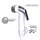 Ver imagem 2 de Ducha Higiênica Registro 1/4 de Volta Comp. 120cm Linha Berlim Cor Branco e Cromado Durín