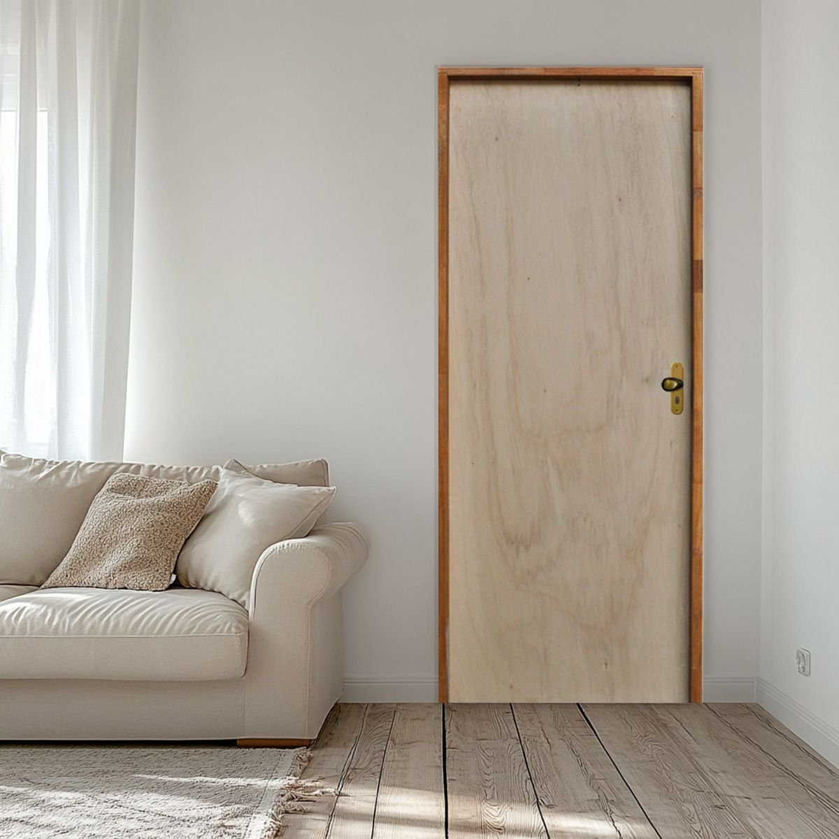 Porta Lisa Mescla 210x92 Batente 09 CM Fechadura Externa Taco de
