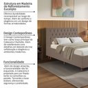 Ver imagem 6 de Cabeceira em Madeira Maciça Estofada com Botões Capitonê Casal Charlotte Espresso Móveis