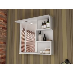 Armário para Banheiro com Espelho e Luminária LED 68cm Veneza  - 1
