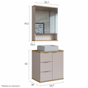 Ver imagem 3 de Conjunto C/ Cuba Aqua 56,7cm Estilare Cnj4005 Nude/carvalho