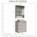 Ver imagem 4 de Conjunto c/ Cuba Aqua 56,7cm Estilare CNJ4005 Nude/Carvalho