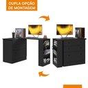 Ver imagem 4 de Cômoda com Mesa Giratória Gamer Preto Fosco - Qmovi