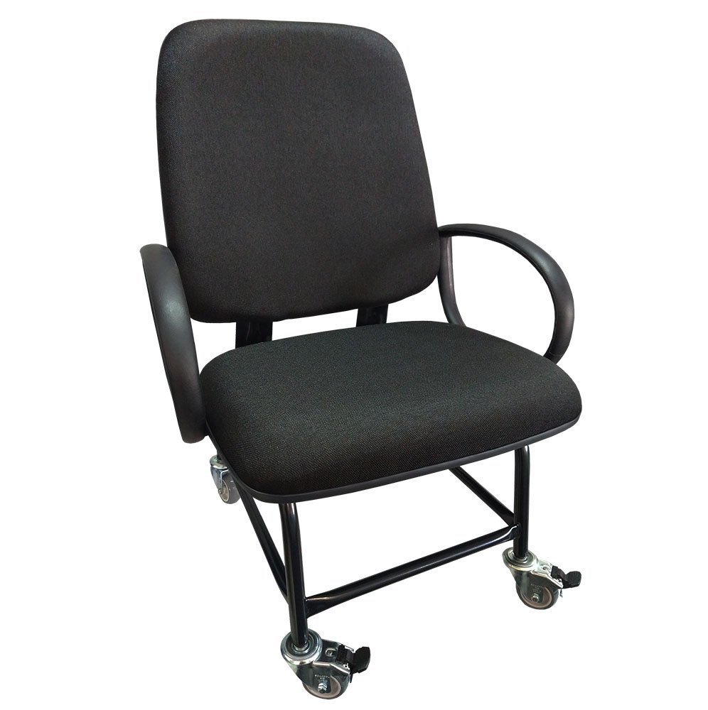 Cadeira Para Obeso Giratória Plus Size Maxx Reforçada Até 180 Kg Rodinha Com Trava JS Preta