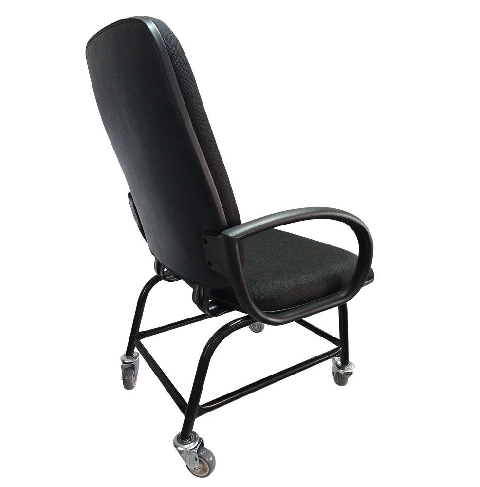 Cadeira Para Obeso Giratória Plus Size Maxx Reforçada Até 180 Kg Rodinha Com Trava JS Preta - 5