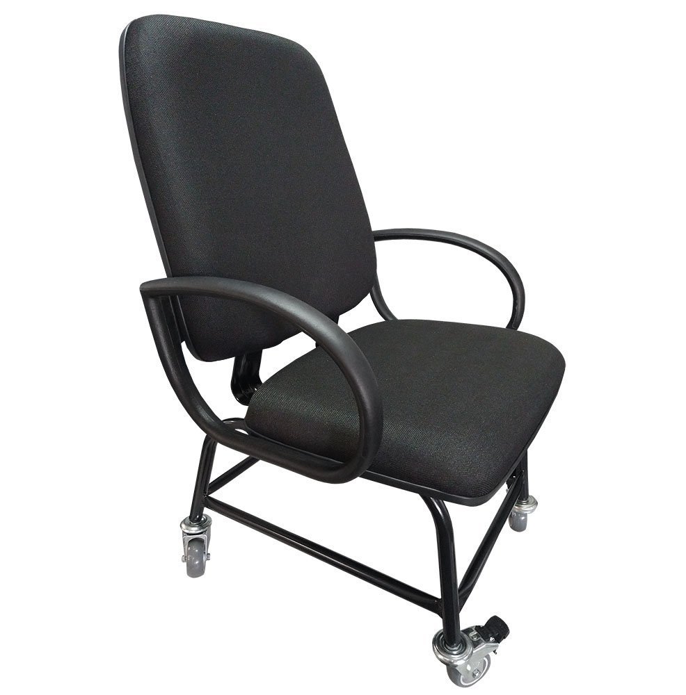 Cadeira Para Obeso Giratória Plus Size Maxx Reforçada Até 180 Kg Rodinha Com Trava JS Preta - 2