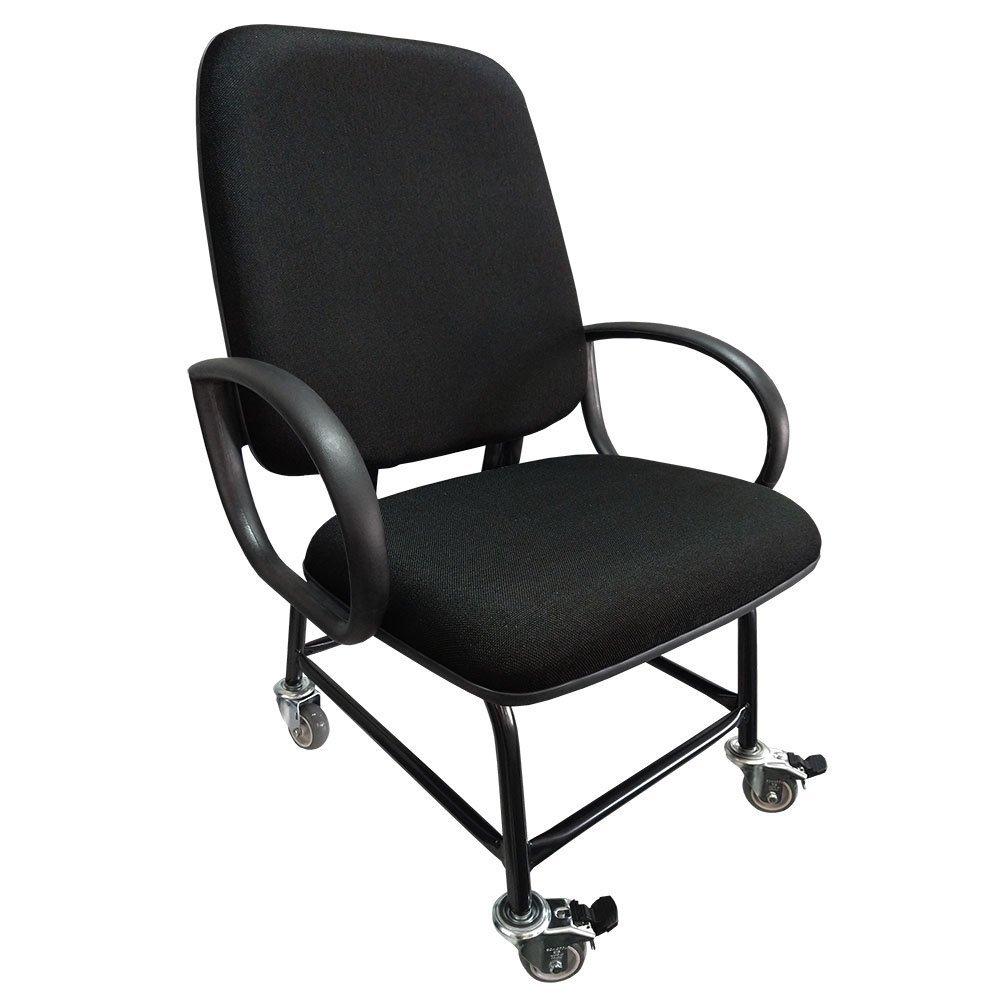 Cadeira Para Obeso Giratória Plus Size Maxx Reforçada Até 180 Kg Rodinha Com Trava JS Preta - 3