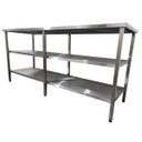 Ver imagem 7 de Mesa de Aço Inox Industrial 150x70x90 cm com 2 Prateleiras Plano Liso Nortinox