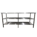 Ver imagem 5 de Mesa de Aço Inox Industrial 150x70x90 cm com 2 Prateleiras Plano Liso Nortinox