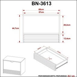 Gabinete Suspenso para Banheiro BN3613  - 7